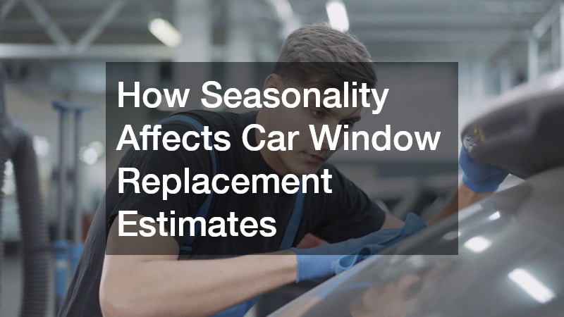 a car care professional working on a car window